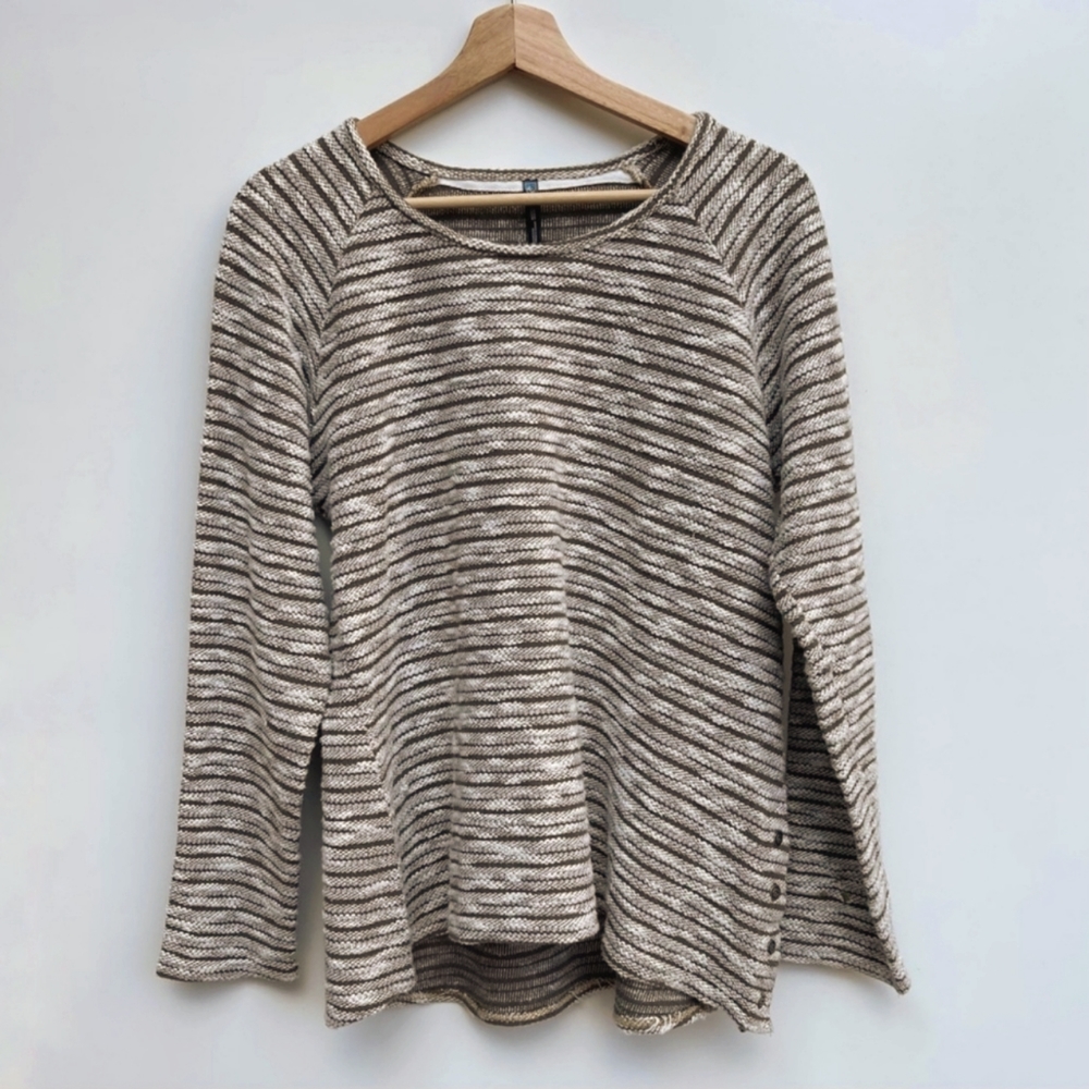 Kuhl Brown and Cream Sweater with button details, large